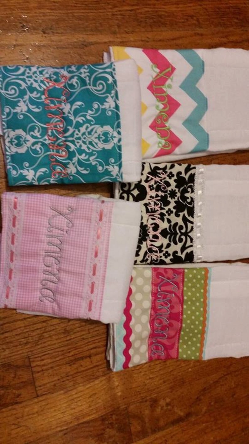 Monogrammed Burp Cloths Boys/girls Etsy