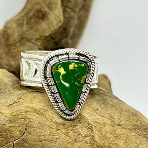 Anello in argento sterling e turchese, misura 8,25