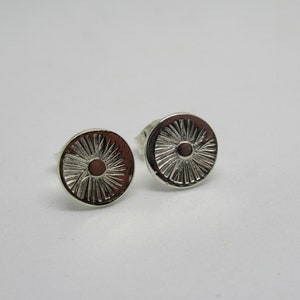 Sunburst earrings, sterling silver stud earrings, handcrafted image 4