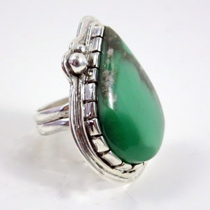 Mint Green Variscite Ring, Size 6.5, Sterling silver, Statement Ring, Green Gemstone, one of a kind, Handcrafted Ring, Cocktail ring