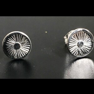Sunburst earrings, sterling silver stud earrings, handcrafted image 3