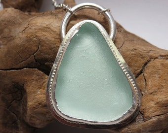 Seafoam Green Sea Glass Statement Necklace