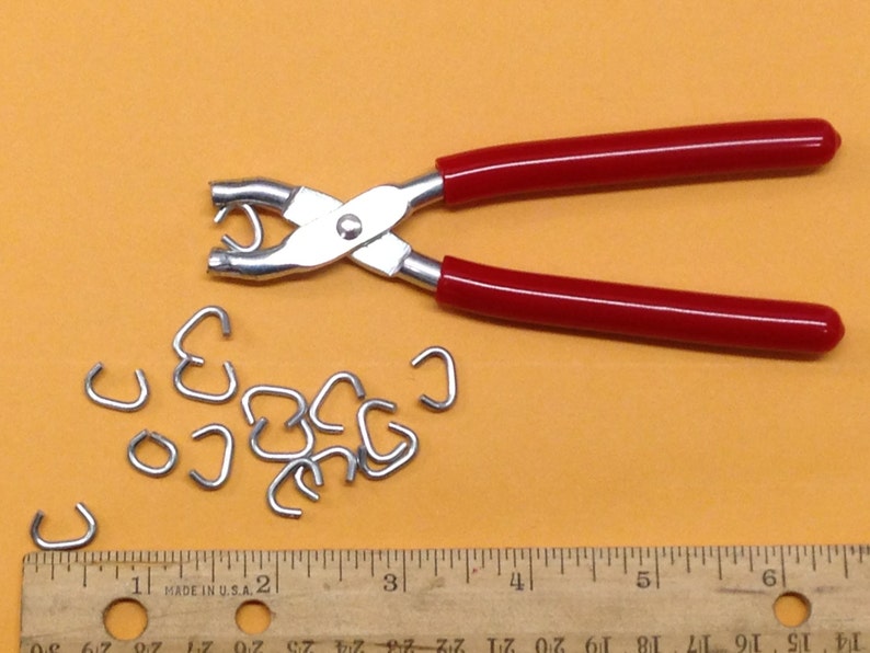 Hog Ring Pliers & 3/8 Hog Rings for Sausage or Meat Casings Also Tags