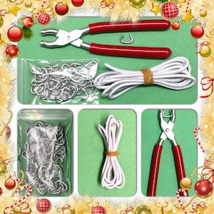 Schweine Ringzange + 50 Schweine Ringe & 3 Meter 3 mm Rundschnur, 20-30 cm, zum Aufnähen für Puppen