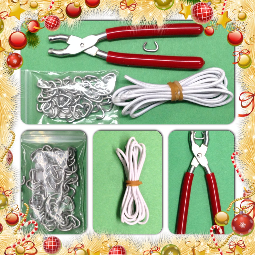 Doll Re-stringing - Hog Ring Pliers + 50 Hog Rings & 3 Yards 3 mm round cord 8-12" Dolls