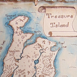 Mapa de la isla del tesoro de cuero