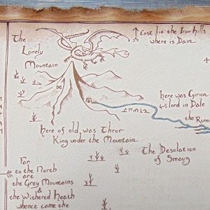 Mapa de cuero del hobbit de las Montañas Solitarias