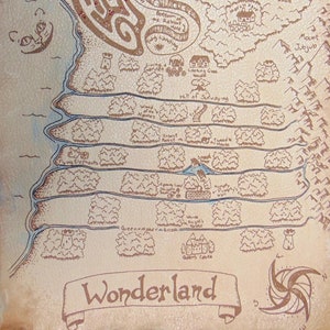 Mapa del País de las Maravillas de Cuero