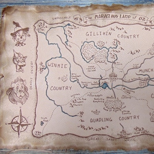 Mapa de cuero de la maravillosa Tierra de Oz