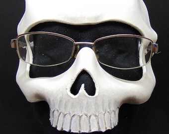 Eyeglass Compatible Leather Skull Mask