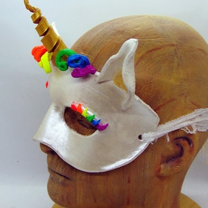 Leather Unicorn Domino Mask