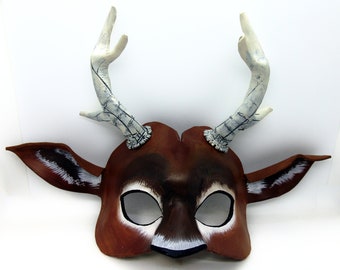 Leather Stag Deer Mask