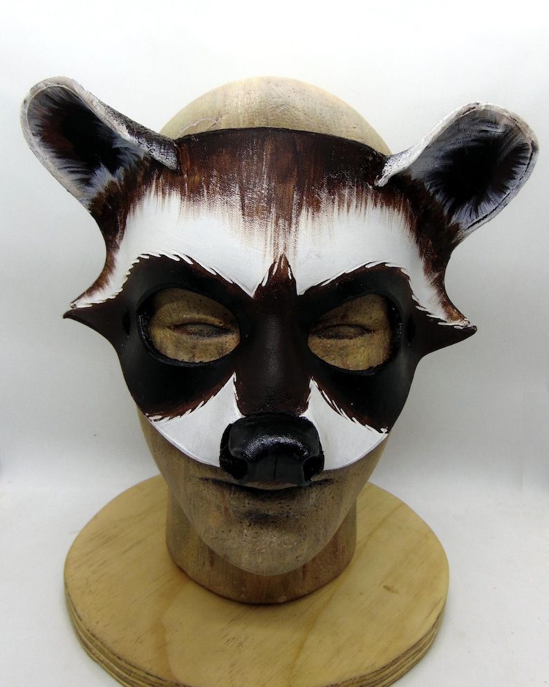 Female Racoon Mask Leather Racoon Mask - Etsy