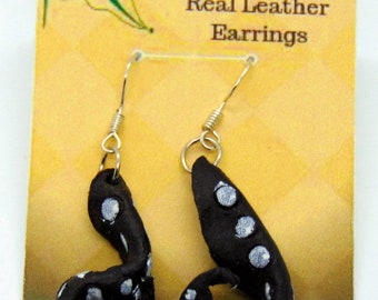 Leather Tentacle Earrings
