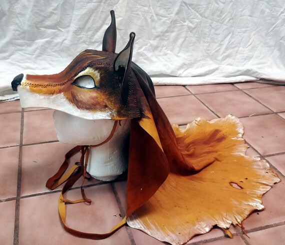 Leather Wolf or Fox Headdress - Etsy Singapore