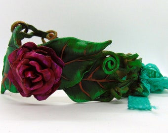 Leather Rose Fairy crown