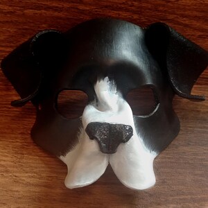 Leather Puppy Mask Black and White
