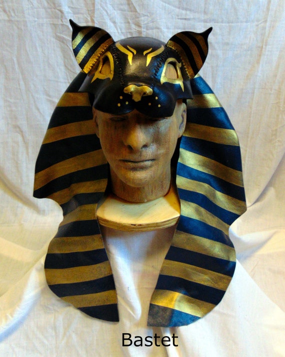 Custom Bastet Egyptian Cat Masquerade Mask Ready for Costume or