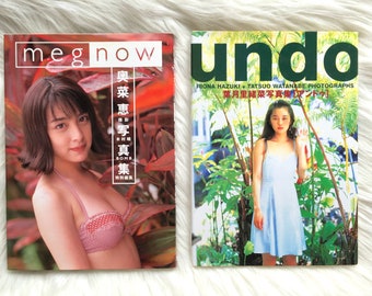 90s Megumi Okina & Riona Hazuki Debut 1st Photo Book Magazine Set of 2 Japanese Actress 奥菜恵 葉月里緒菜 Gravure Photograph Vintage Japan Asia