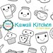 Kawaii Kitchen Digital Stamp Pack - Black and White Clipart / Cute ...