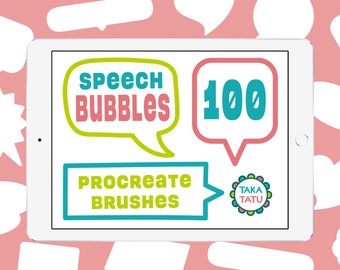 100 Procreate Brushes  - Speech Bubbles Brush Stamps for Procreate / Word Bubbles / Speech Bubbles / Comics Stamp Brushes for iPad