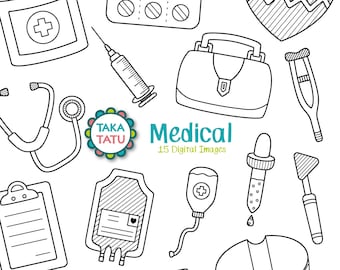 Sello digital médico - Clipart médico / Doctor Clipart / Health Clipart / Healthcare / Hospital Clipart / Medicine / Medical Imprimible