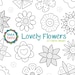 Flowers Digital Stamp Pack - Black and White Clipart / Flower Clipart ...