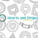 Hearts Digital Stamp Pack - Black and White Clipart / Valentines ...