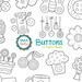 Buttons Digital Stamp Pack Black and White / Cute Clip Art / - Etsy