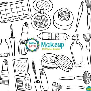 Maquillage Digital Stamp Pack - Maquillage Clipart / Beauté et Maquillage Clipart / Salon Printables / Beauty Line Art / Doodles - Téléchargement instantané
