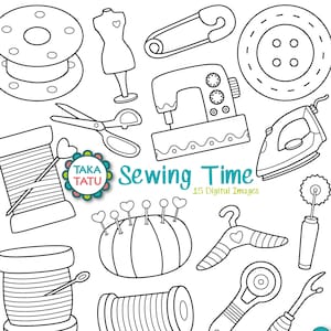 Naaitijd Digital Stamp Pack - Naaien Clipart / Fashion Clipart / Naaien Tools Clip Art / Naaien Kit Clip Art / Naaister Tools / Digital