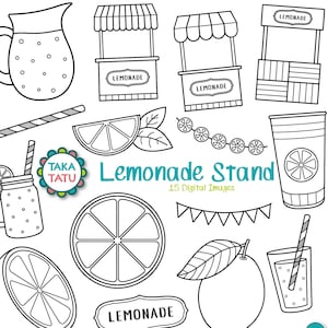 Limonade staan digitale stempel-limonade stempel clipart/citroen clipart/limonade verjaardag/limonade teken/limonade partij/limonade winkel