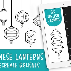 Procreate Chinese Lanterns Brush Stamp Set / Chinese Culture Brushes / Lantern Stamp Brush per Procreate / Digital Brush - Download istantaneo