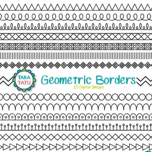 Cyfrowy znaczek Geometryczne Obramowania - Czarno-białe Obramowanie Clipart / Obramowanie Clipart / Obramowanie Cyfrowe / Obramowanie Linia Sztuka / Obramowanie Do Wydrukowania