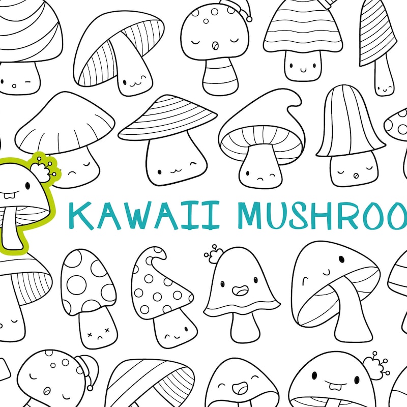 Cute Kawaii Mushrooms Etsy
