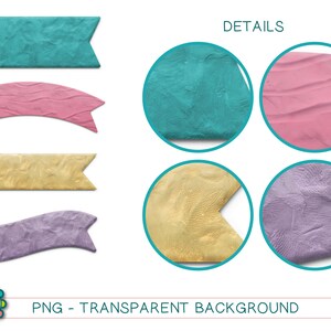 PLASTICINE BANNERS Clipart / Faux Clay Digital Banners / Plasticine Art for Digital Planners Instant Download image 2