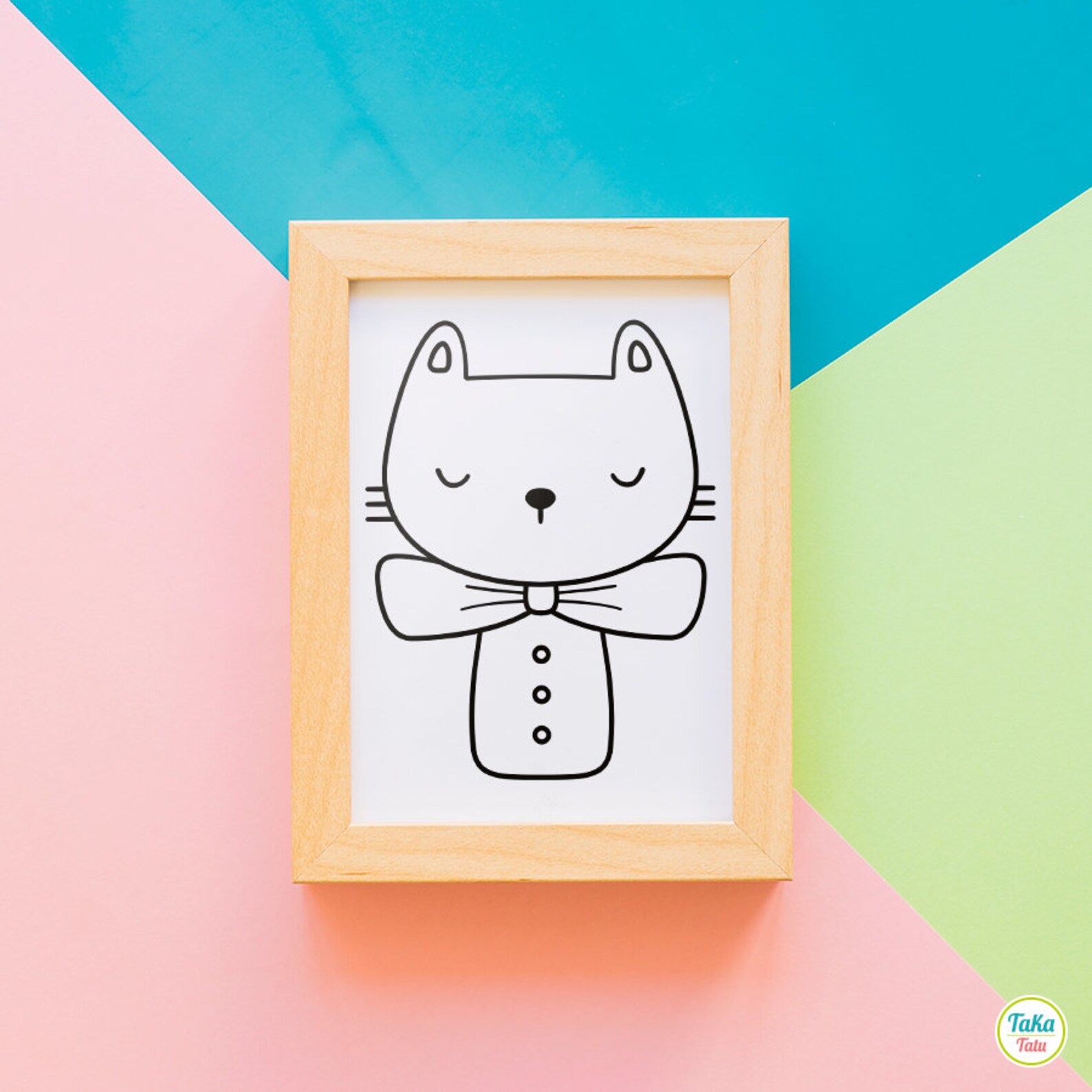 Cats and Bows Digital Stamp Pack - Black and White Lines / Cute Cats ...