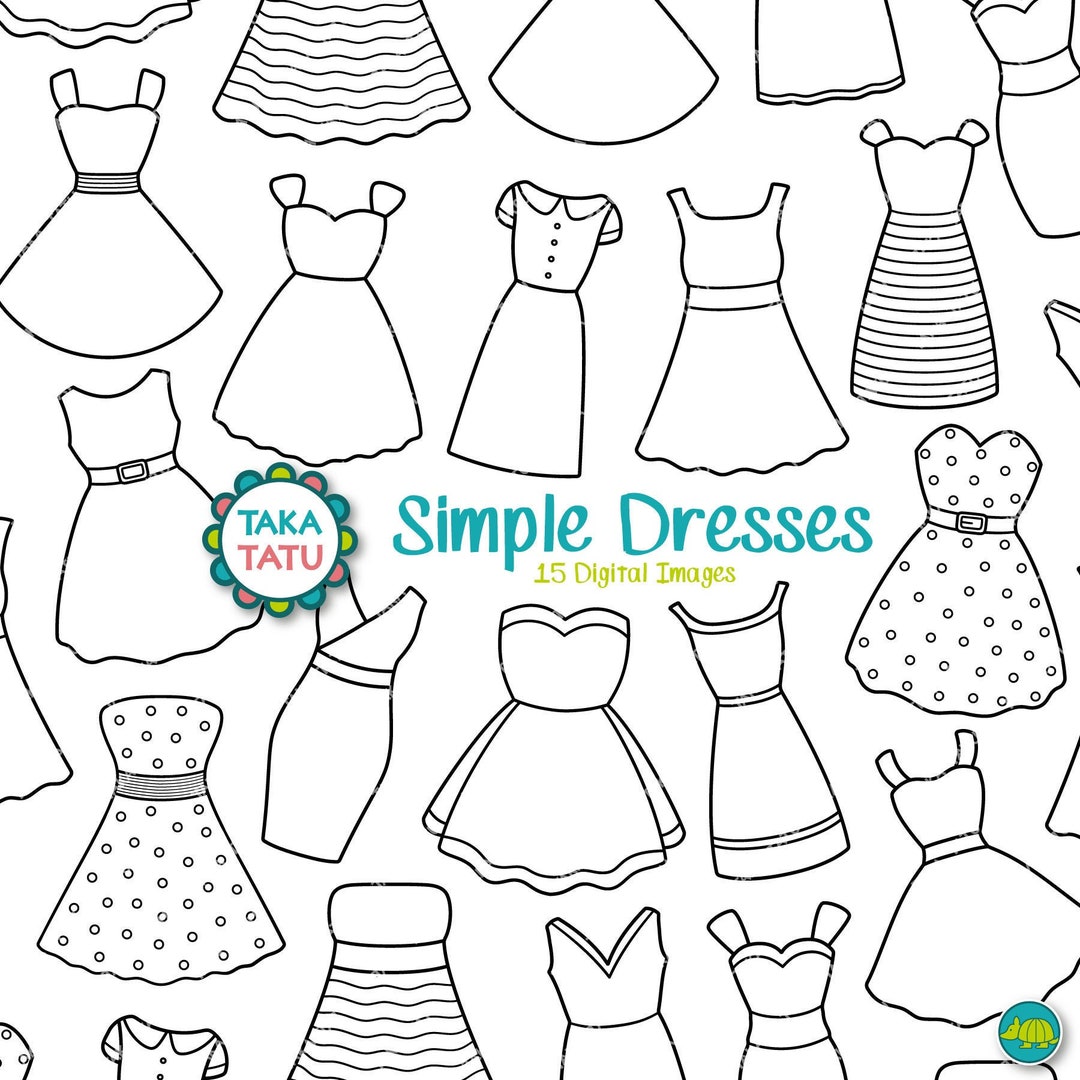 Dress Clipart Black And White Dress Doodles Fashion lupon.gov.ph