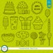 Sweet Birthday Digital Stamp Pack - Black and White Clipart / Birthday ...