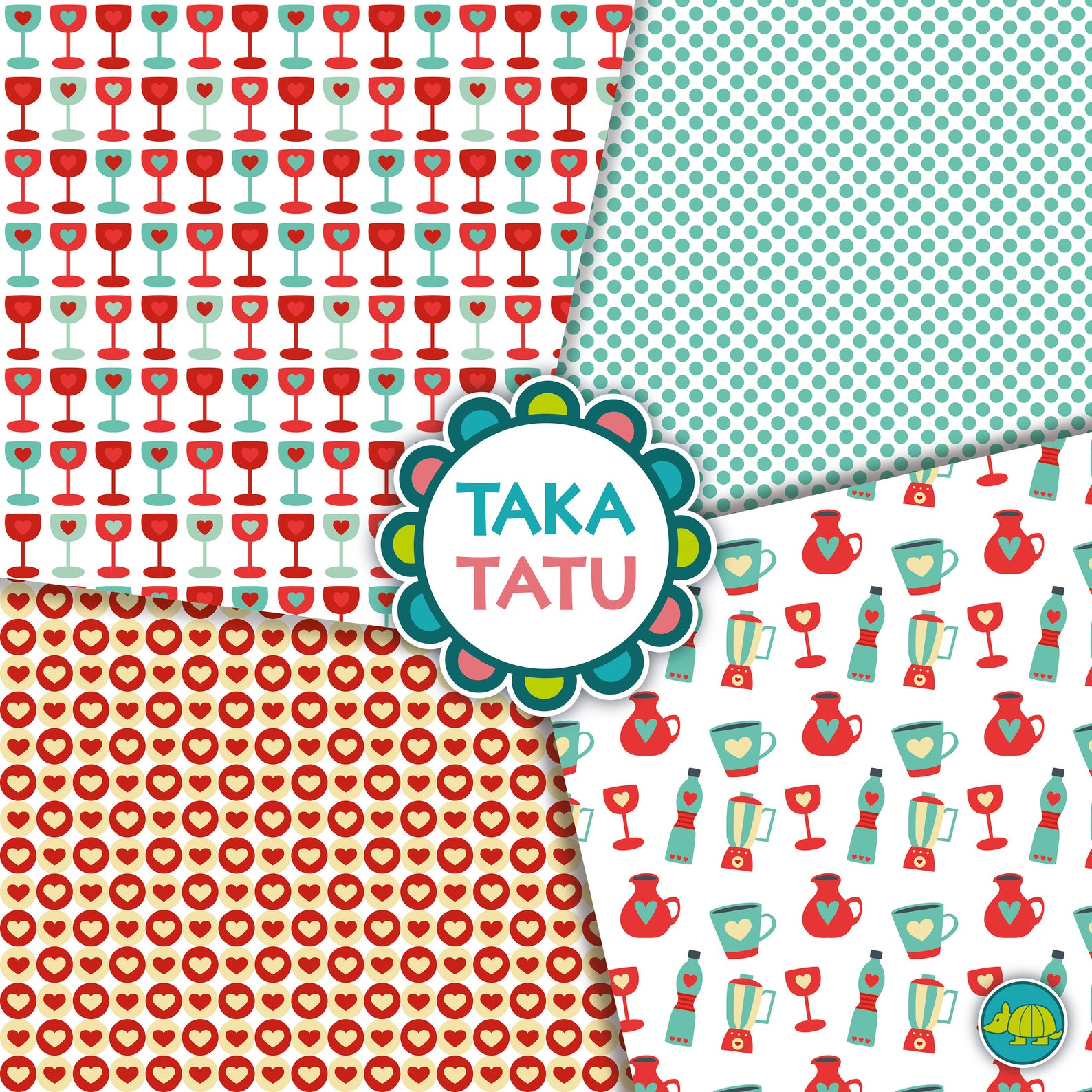 Lovely Kitchen Digital Paper Pack Kitchen Patterns / Kitchen | Etsy