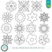 Flowers Digital Stamp Pack - Black and White Clipart / Flower Clipart ...