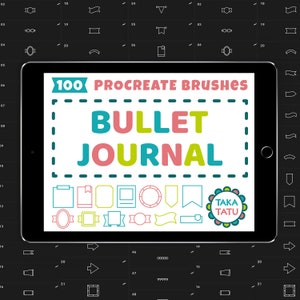 Bullet Journal Procreate Stamp Brushes / Planner Doodles for Procreate / Frames and Post it / Bullet Journal Doodles / Procreate Brushes