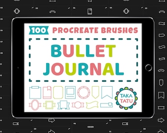 Bullet Journal Procreate Stamp Brushes / Planner Doodles for Procreate / Frames and Post it / Bullet Journal Doodles / Procreate Brushes