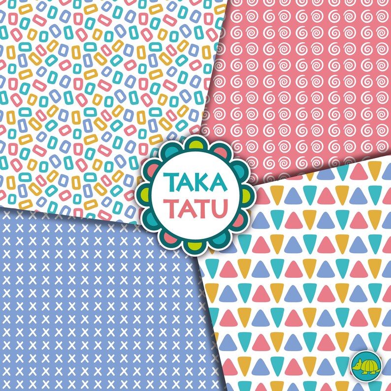 Fun Branding Digital Printable Paper Pack for Colorful and Playful ...