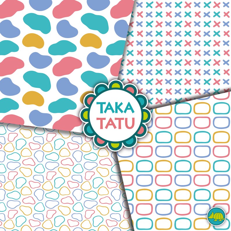Fun Branding Digital Printable Paper Pack for Colorful and Playful ...