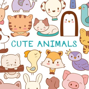 Lindas Caras De Animales Kawaii Conjunto De Pegatinas Ilustración Y Para La  Decoración Del Bebé PNG ,dibujos Lindo, Pegatina, Animal PNG y Vector para  Descargar Gratis