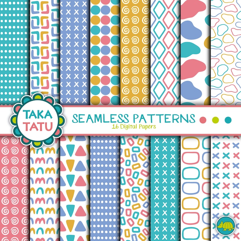 Fun Branding Digital Printable Paper Pack for Colorful and Playful ...