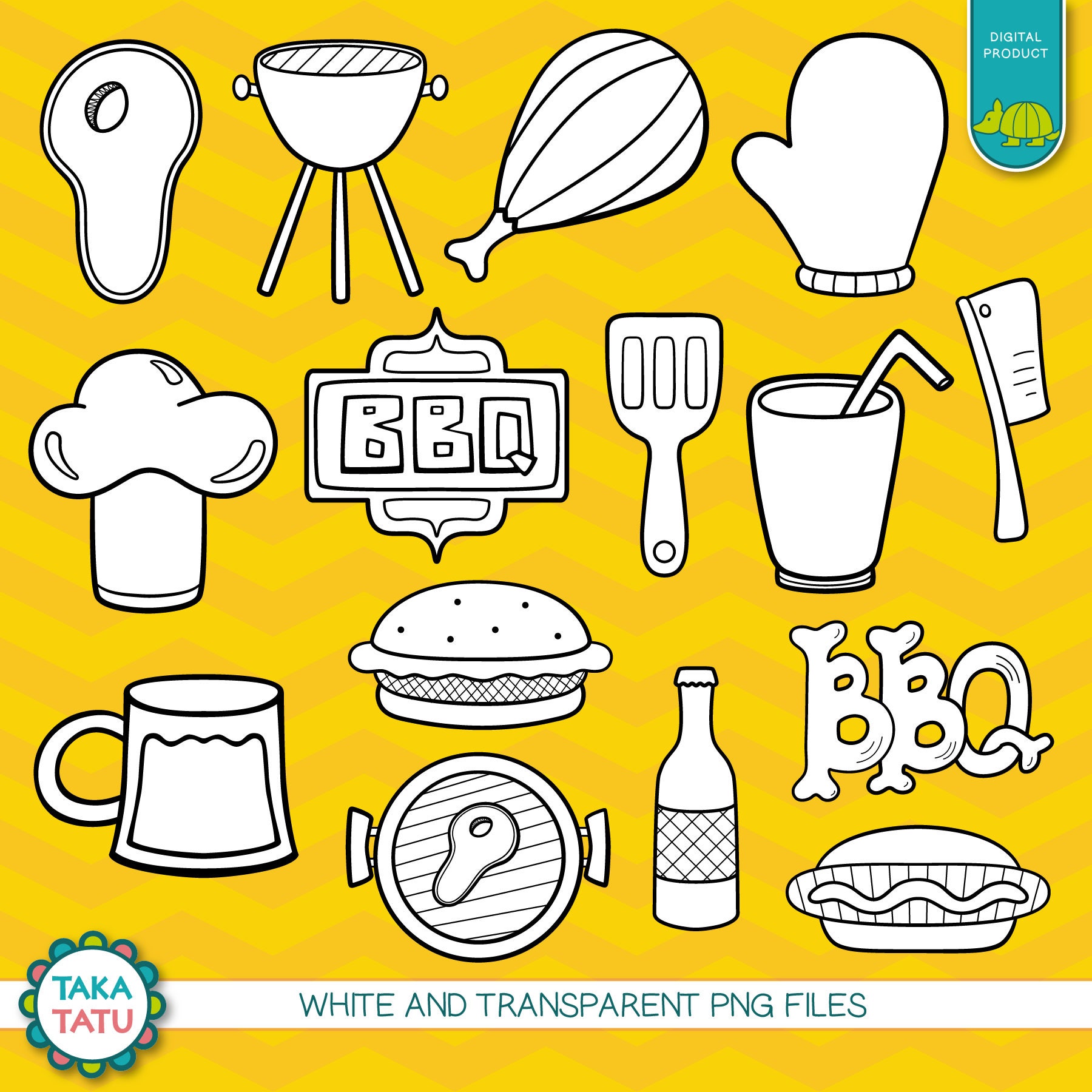 Bbq Digital Stamp Barbecue Doodles / Hand Drawn / Bbq Clip Etsy Australia