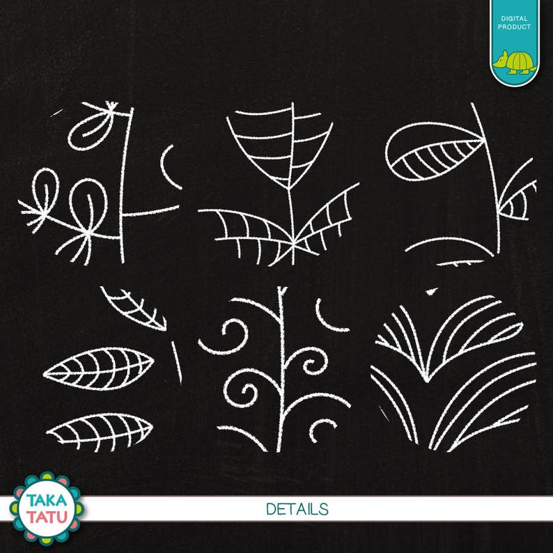 Chalkboard Plants Clipart Chalk Plants / Chalkboard Etsy