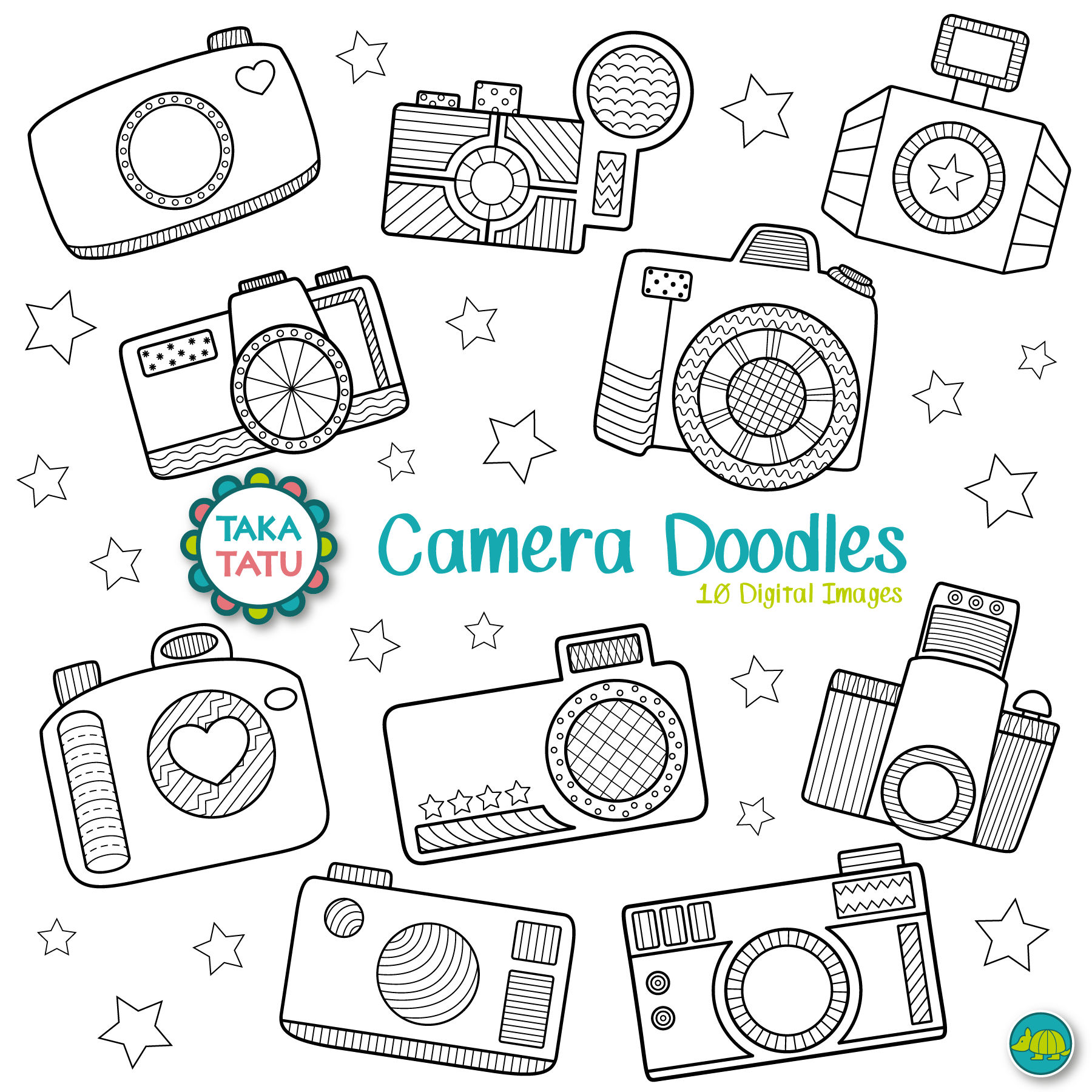 Camera Doodles Digital Stamp Pack